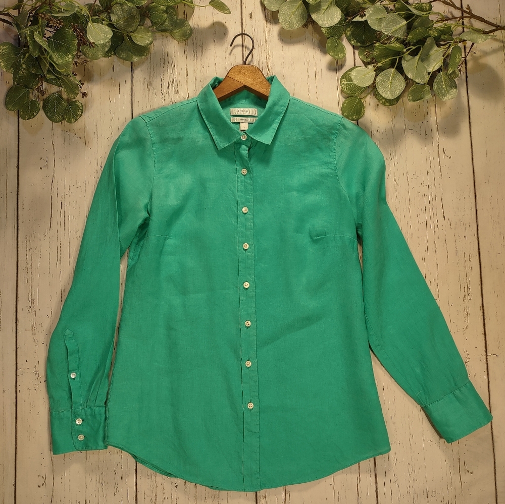 J. Crew Women's 100% Linen Perfect Shirt